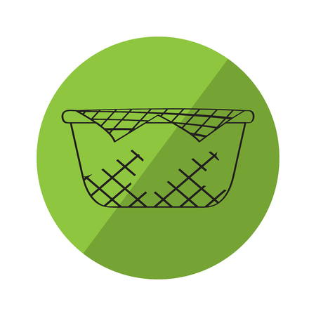 Label with a sketch of a picnic basket. Vector illustration designのイラスト素材