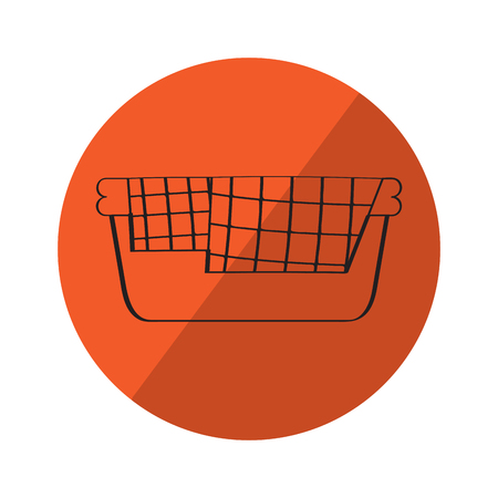 Label with a sketch of a picnic basket. Vector illustration design.のイラスト素材