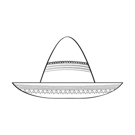 Traditional mexican hat sketchのイラスト素材