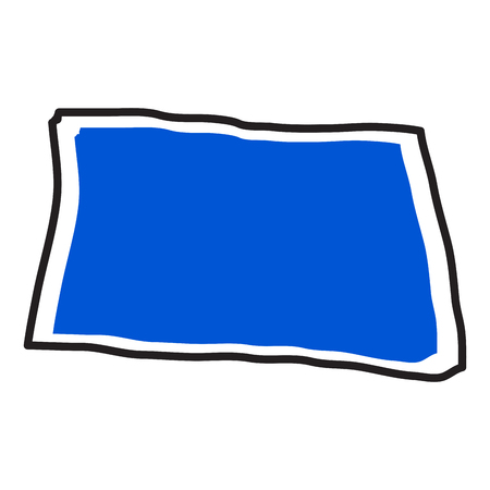 Isolated map of the state of North Dakotaのイラスト素材