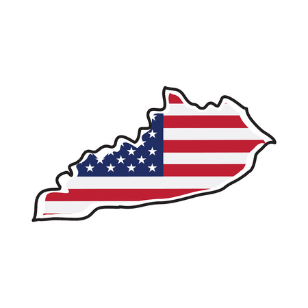 Isolated map of the state of Kentuckyのイラスト素材
