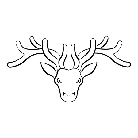 Isolated outline of a reindeer. Vector illustration designのイラスト素材