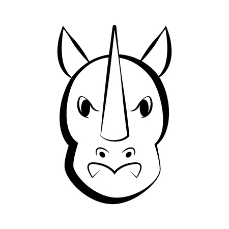 Isolated rhino outline icon. Vector illustration designのイラスト素材