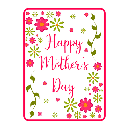 Card with text and flowers. Mother day. Vector illustration designのイラスト素材