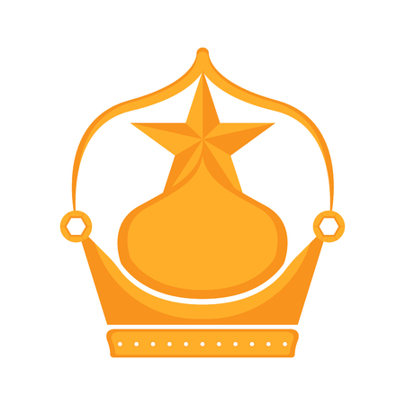 Isolated golden crown icon. Vector illustration designのイラスト素材