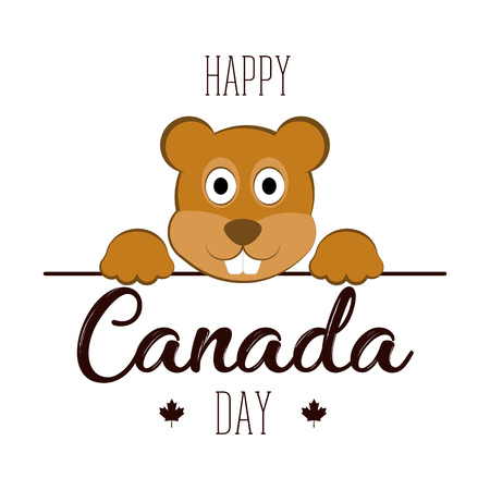 Isolated beaver. Canada dayのイラスト素材