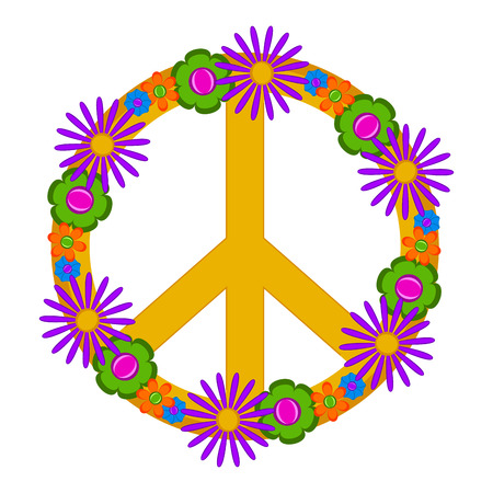 Isolated floral peace symbolのイラスト素材