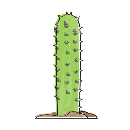 Isolated retro cactus iconのイラスト素材