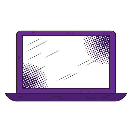 Isolated retro laptop iconのイラスト素材