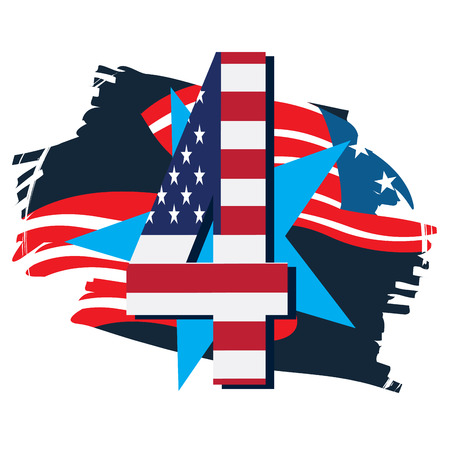 Isolated American independence day emblemのイラスト素材