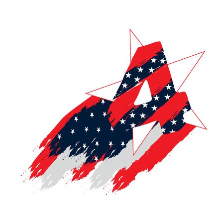 Isolated American independence day emblemのイラスト素材