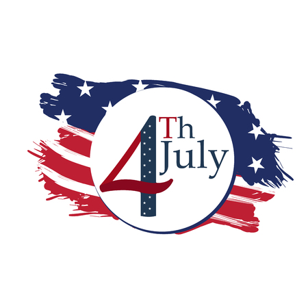 Isolated American independence day emblemのイラスト素材