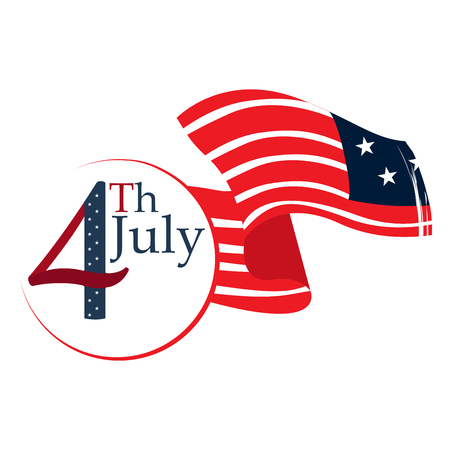Isolated American independence day emblemのイラスト素材