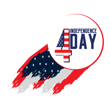 Isolated American independence day emblemのイラスト素材