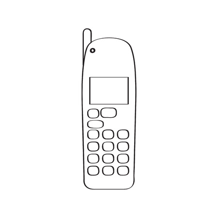 Isolated old cellphone icon. Vector illustration designのイラスト素材