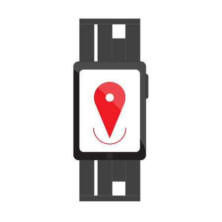 Isolated smartwatch icon with a gps app. Vector illustration designのイラスト素材