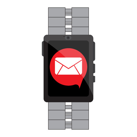 Isolated smartwatch icon with a mail app. Vector illustration designのイラスト素材