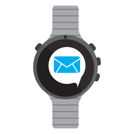 Isolated smartwatch icon with a mail app. Vector illustration designのイラスト素材