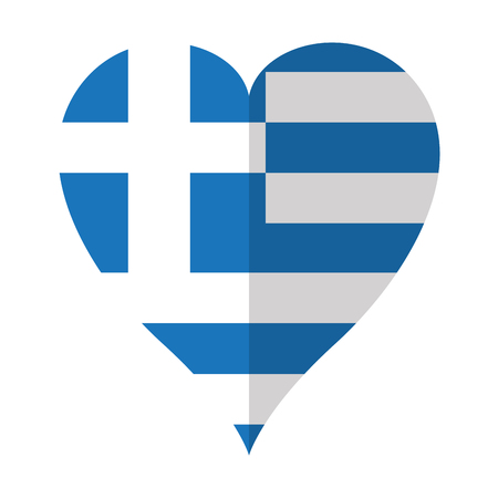 Isolated flag of Greece on a heart shapeのイラスト素材