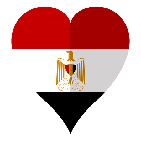 Isolated flag of Egypt on a heart shape. Vector illustration designのイラスト素材