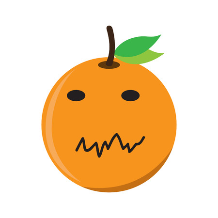 Isolated sad orange emoteのイラスト素材
