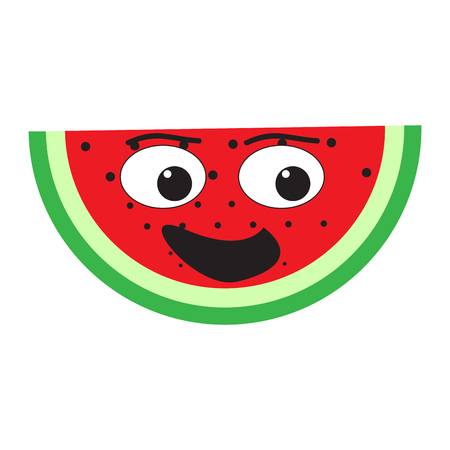Isolated happy watermelon emoteのイラスト素材