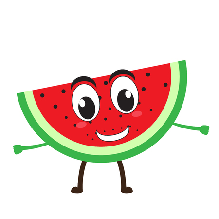 Isolated happy watermelon emoteのイラスト素材