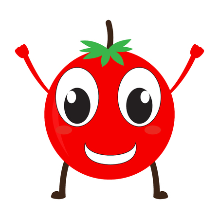 Isolated happy tomato emoteのイラスト素材