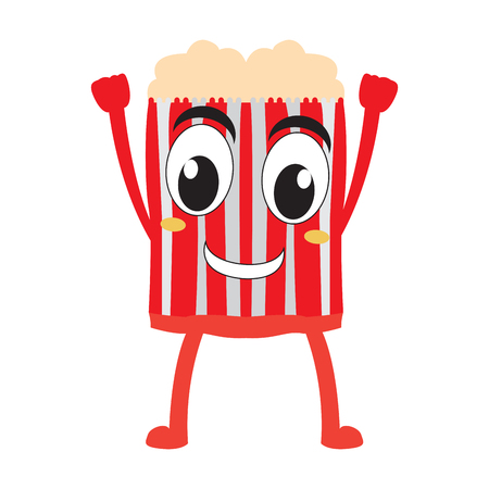 Isolated happy popcorn emoteのイラスト素材