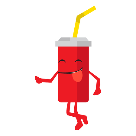 Isolated happy soda emoteのイラスト素材