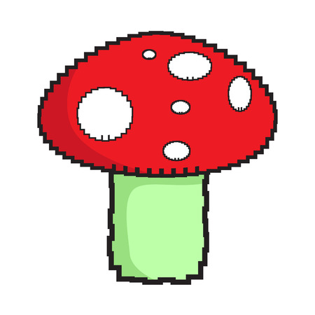 Isolated pixelated mushroom iconのイラスト素材
