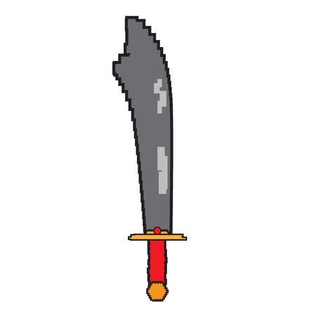 Isolated pixelated sword iconのイラスト素材