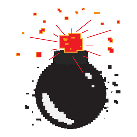 Isolated pixelated bomb iconのイラスト素材