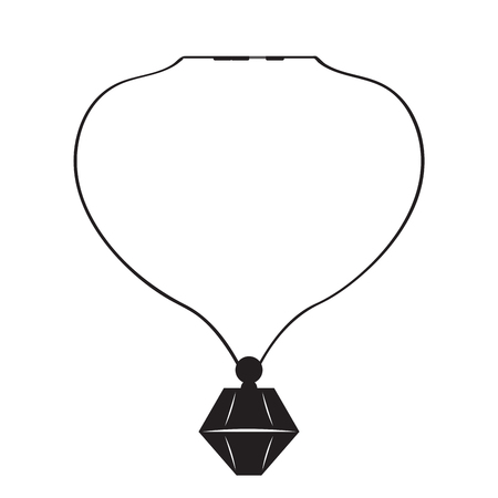 Isolated silhouette of a necklaceのイラスト素材