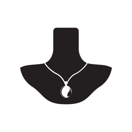 Isolated silhouette of a necklaceのイラスト素材