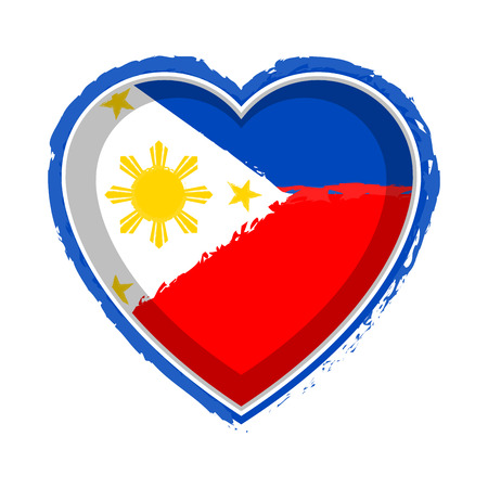 Heart shaped flag of Philippinesのイラスト素材