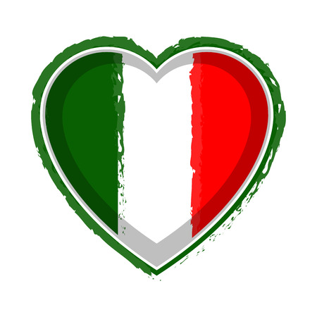 Heart shaped flag of Italyのイラスト素材