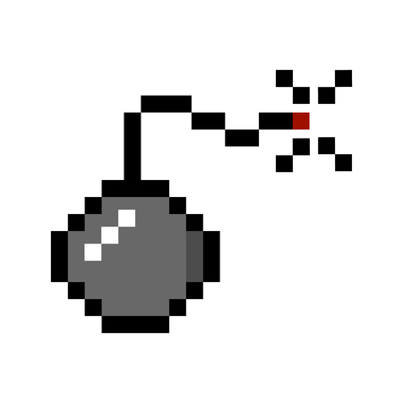 Isolated pixelated bomb iconのイラスト素材