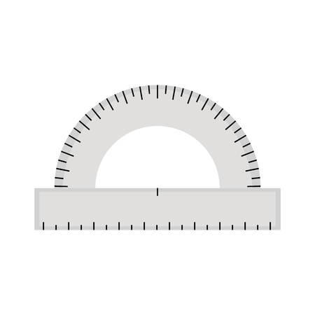 Isolated semi circle ruler icon. School supplies. Vector illustration design