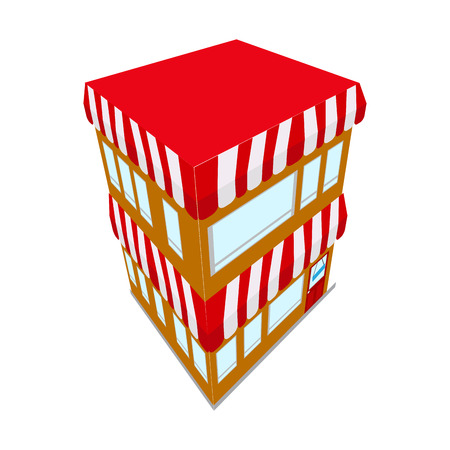 Isolated isometric store building icon. Vector illustration designのイラスト素材