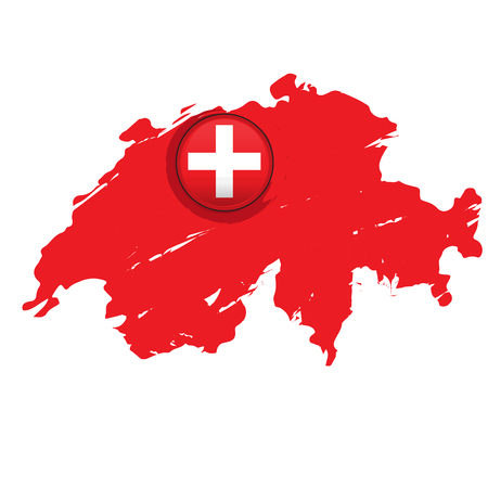 Map of Switzerland with a labelのイラスト素材