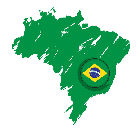 Map of Brazil with a label. Vector illustration designのイラスト素材