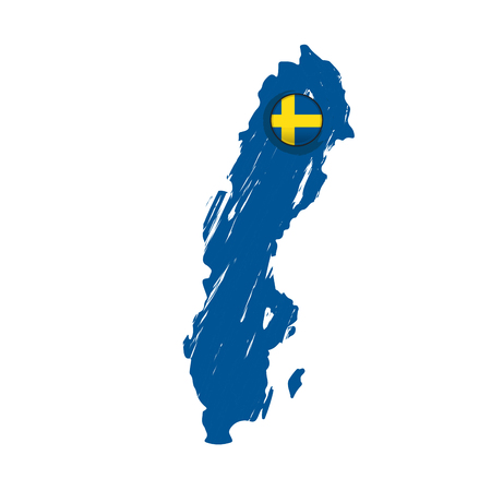 Map of Sweden with a label. Vector illustration designのイラスト素材