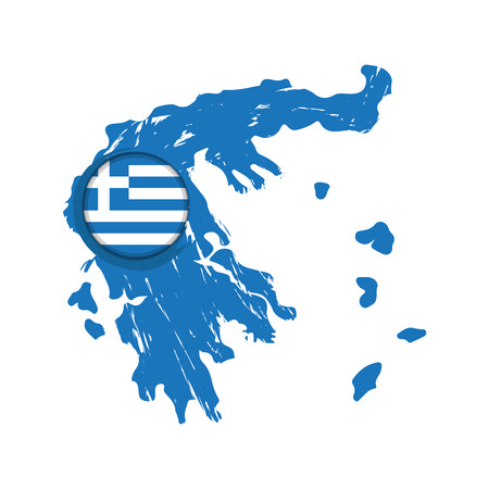 Map of Greece with a label. Vector illustration designのイラスト素材