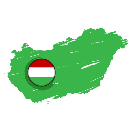 Map of Hungary with a label. Vector illustration designのイラスト素材