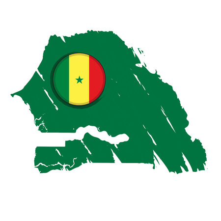 Map of Senegal with a labelのイラスト素材