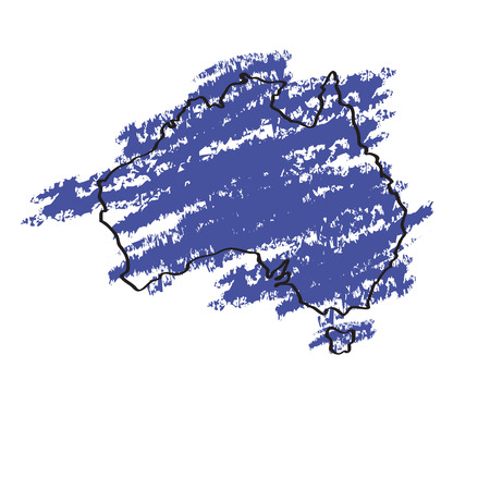 Sketch of a map of Australiaのイラスト素材