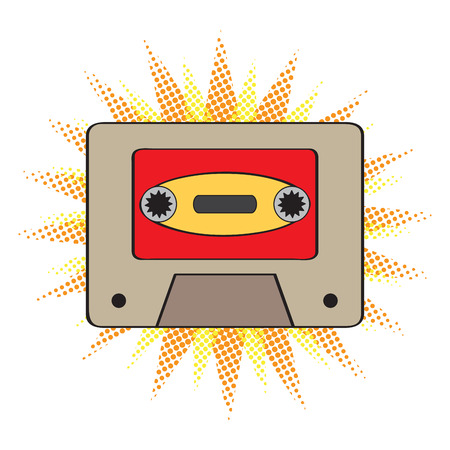Isolated comic cassette icon. Vector illustration designのイラスト素材