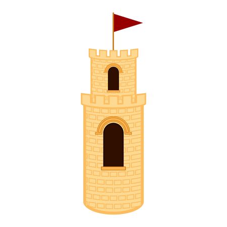 Isolated medieval tower building. Vector illustration designのイラスト素材