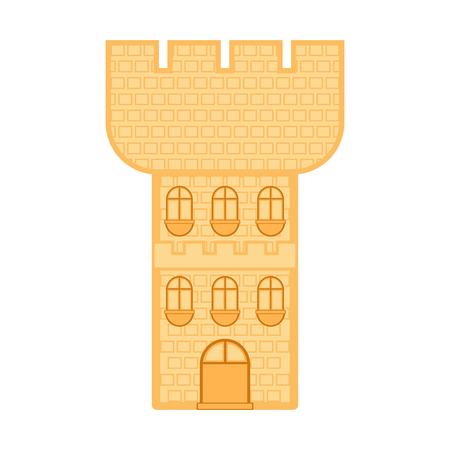 Isolated medieval tower building. Vector illustration designのイラスト素材